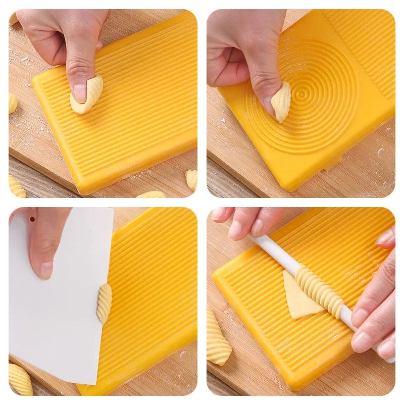 3-Piece Pasta Maker Set with Gnocchi Board and Dough Roller | Perfect for Spaghetti & Noodles