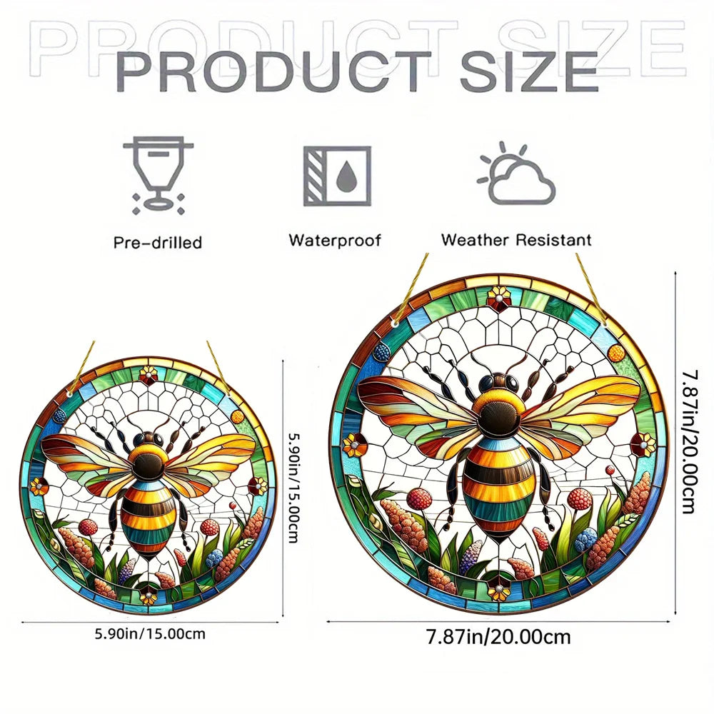 Acrylic Window Hanger | Floral Sun Catcher | Round Winter & Christmas Decor