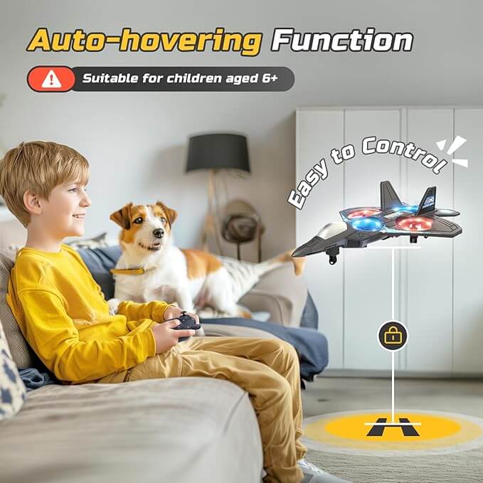 Remote-Controlled LED Airplane for Kids Ages 6-12