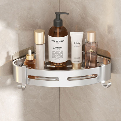 Self-Adhesive Bathroom Corner Shelf – Aluminum Storage Solution without Drilling