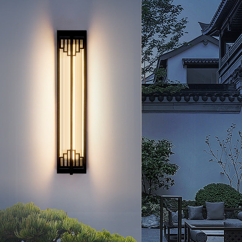 Waterproof Rectangular LED Wall Light with Stainless Steel and Glass for Outdoor Use