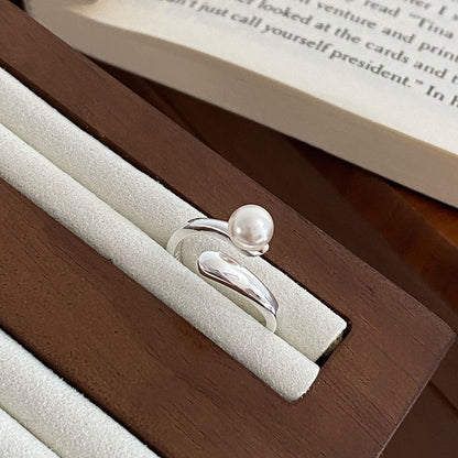 Elegant Adjustable Pearl Statement Ring