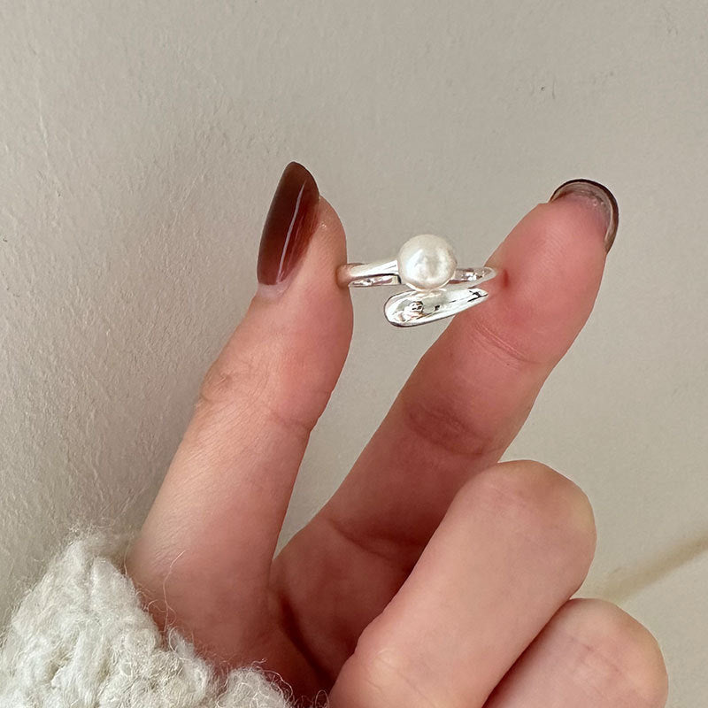 Elegant Adjustable Pearl Statement Ring