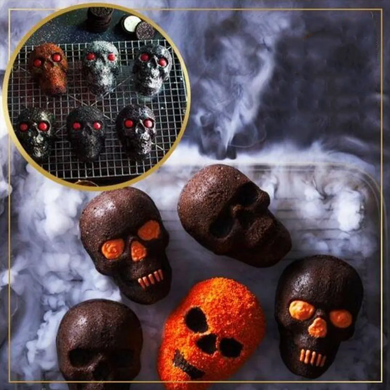 Spooky Skull Cake Pan - Aluminum Mold for Halloween Treats