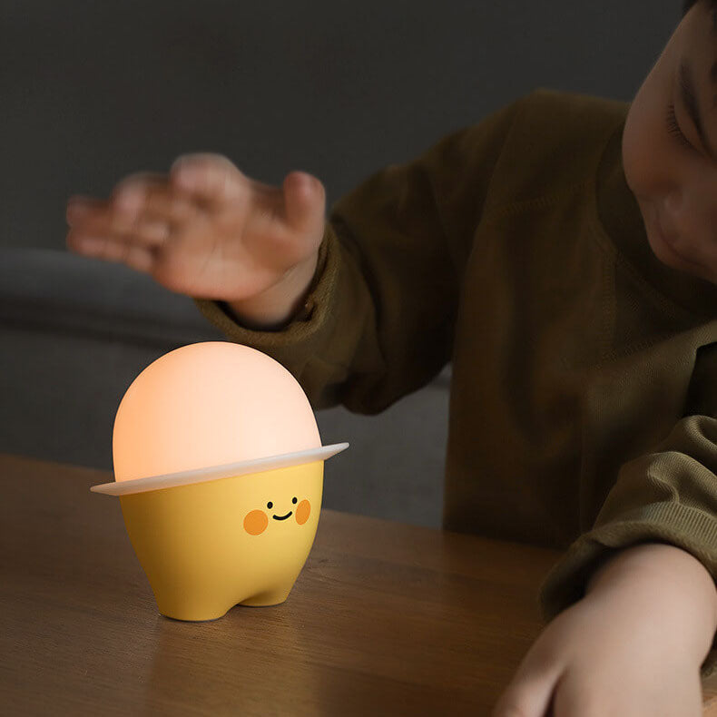 Cute Emoji LED Night Light – Artistic Silicone Bedside Lamp