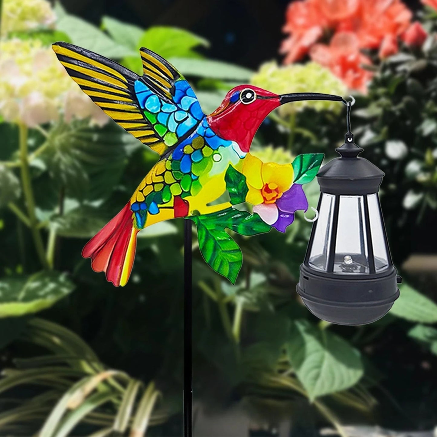 Vintage Metal Lantern for Garden, Patio & Pathway – Solar Bee Eater