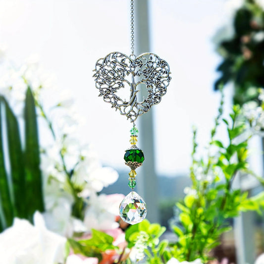 Lightweight Tree Crystal Sun Catcher | Tree of Life Window & Garden Decor | Decorative Gift