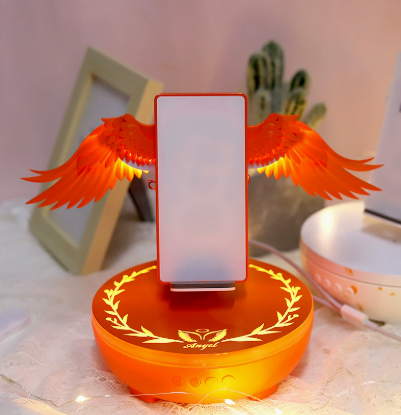 Wireless Charger with LED Angel Wing Design