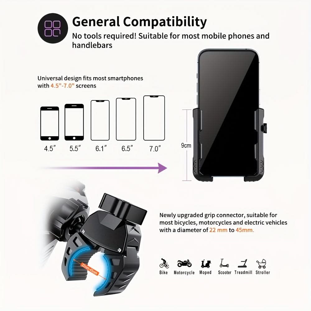 360-Degree Bike Phone Mount Holder