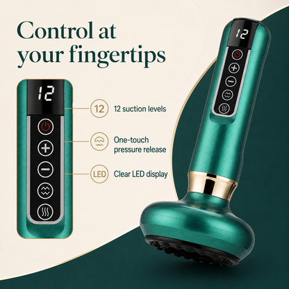 Cordless Electric Cupping Massager with 12 Suction Levels & Infrared Heat