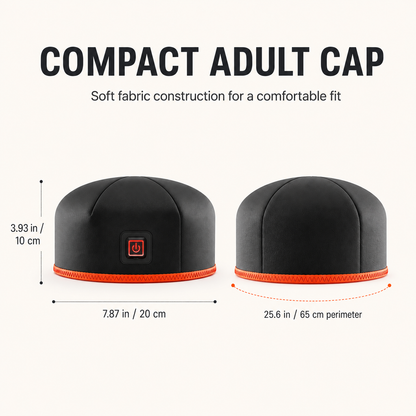 Red and Near-Infrared Light Therapy Cap | 660nm/850nm LEDs, Pulse Modes 10Hz/40Hz, Auto Shut-Off