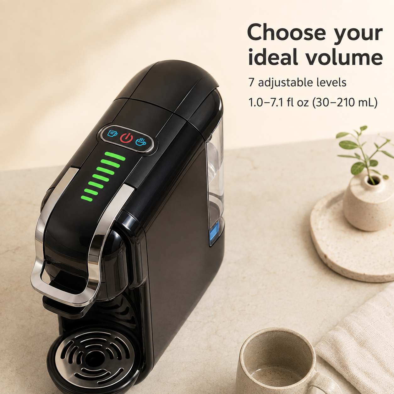 Versatile 5-in-1 Coffee Maker – Works with Nespresso, K-Cup, Dolce Gusto, ESE Pods, and Ground Coffee, 20-Bar Hot/Cold