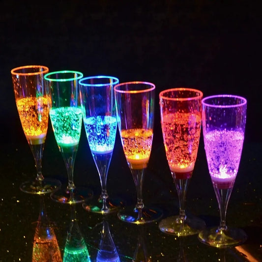 LED Wine Glass Set with Illumination - 6 Pieces