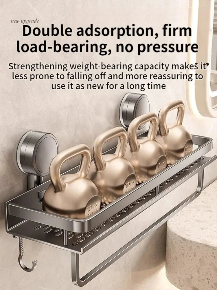 Effortless Suction Shower Organizer | No Drilling Needed | Splash Guard