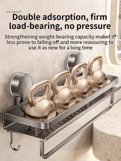 Effortless Suction Shower Organizer | No Drilling Needed | Splash Guard