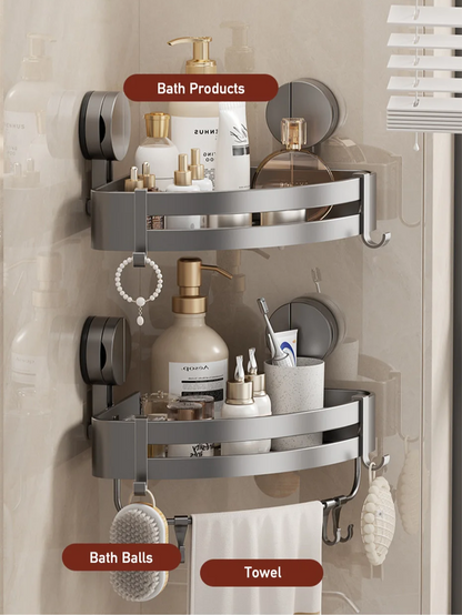 Suction Cup Bath Shelf for Drilling-Free Installation – AquaGrip Style