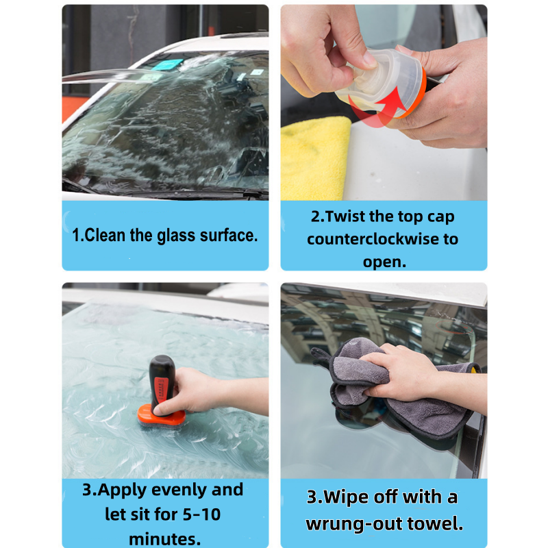 Instant Restoration of Crystal Clear, Water-Repellent Windshields