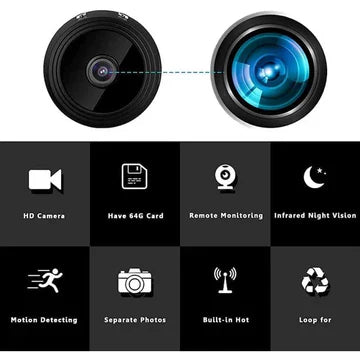 Mini Wireless 1080p Camera with Night Vision and Magnetic Mount