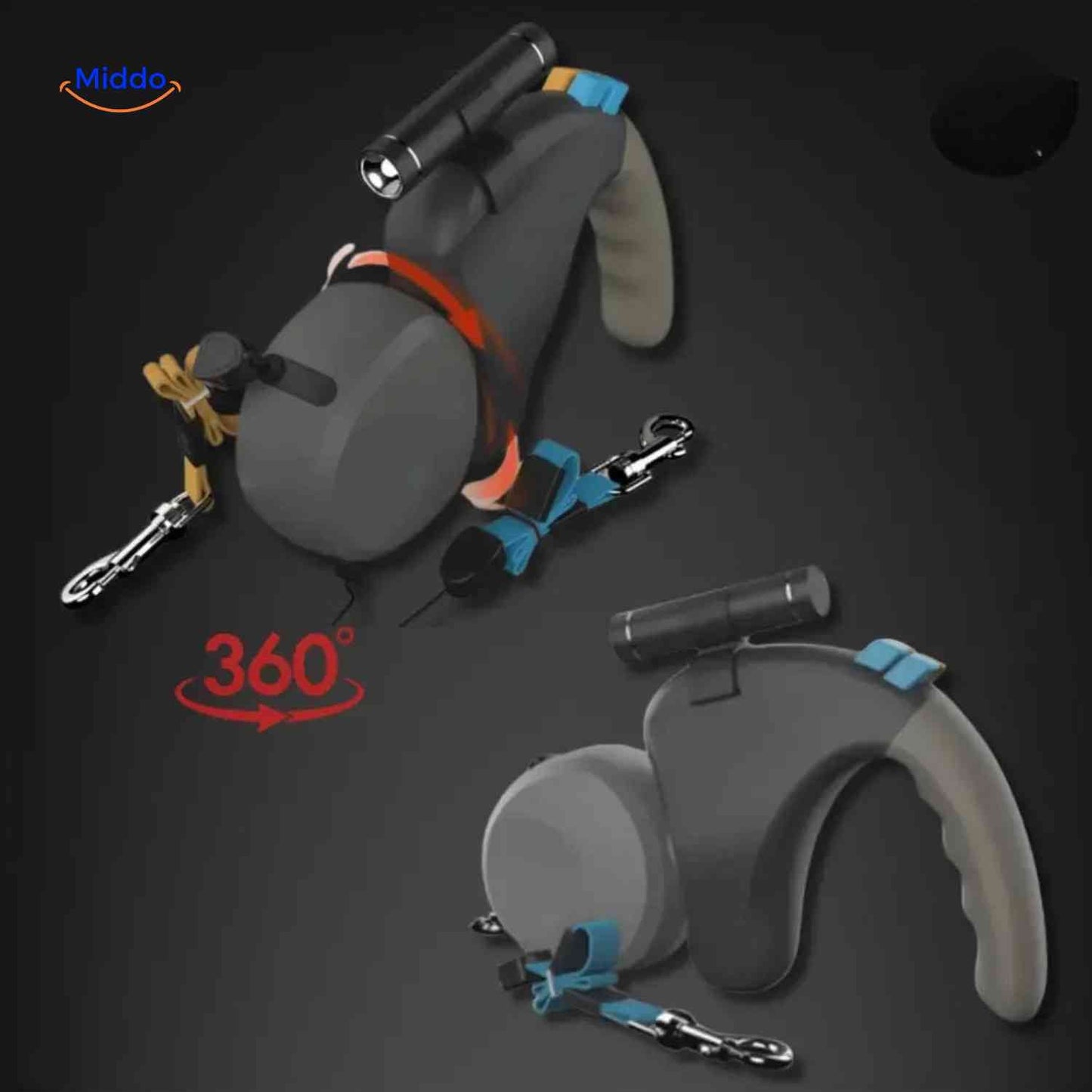 Dual Leash for Two Dogs - Full Control and Comfort