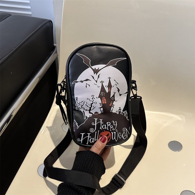Halloween-Themed Shoulder Handbag – Spooky Design