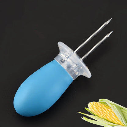 Stainless Steel Corn Fork Set | BBQ Corn Holder | 4 Pairs of Skewers