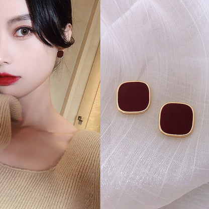 Chic Burgundy Square Drop Earrings for Every Occasion