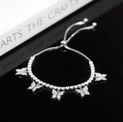 Elegant Zircon Butterfly Cuff Bracelet