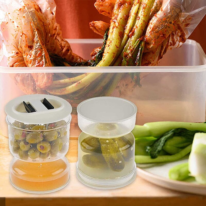 Pickle and Olive Jar Container with Strainer
