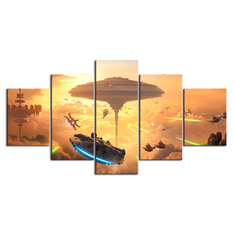 Stunning 5-Piece Canvas Artwork: Battle in the Clouds