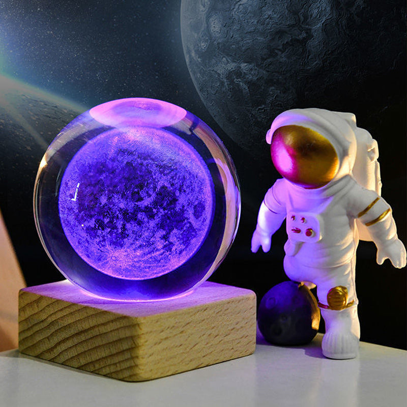 Night Light with 3D Galaxy Crystal Ball Design