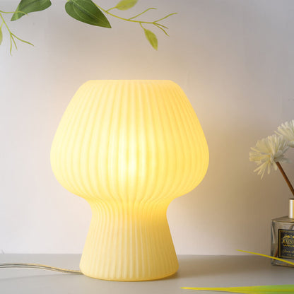 Sturdy Glass Table Lamp with Minimalist Mushroom Design for Bedside