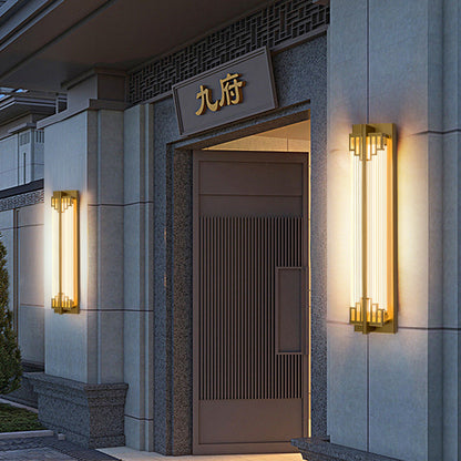 Waterproof Rectangular LED Wall Light with Stainless Steel and Glass for Outdoor Use