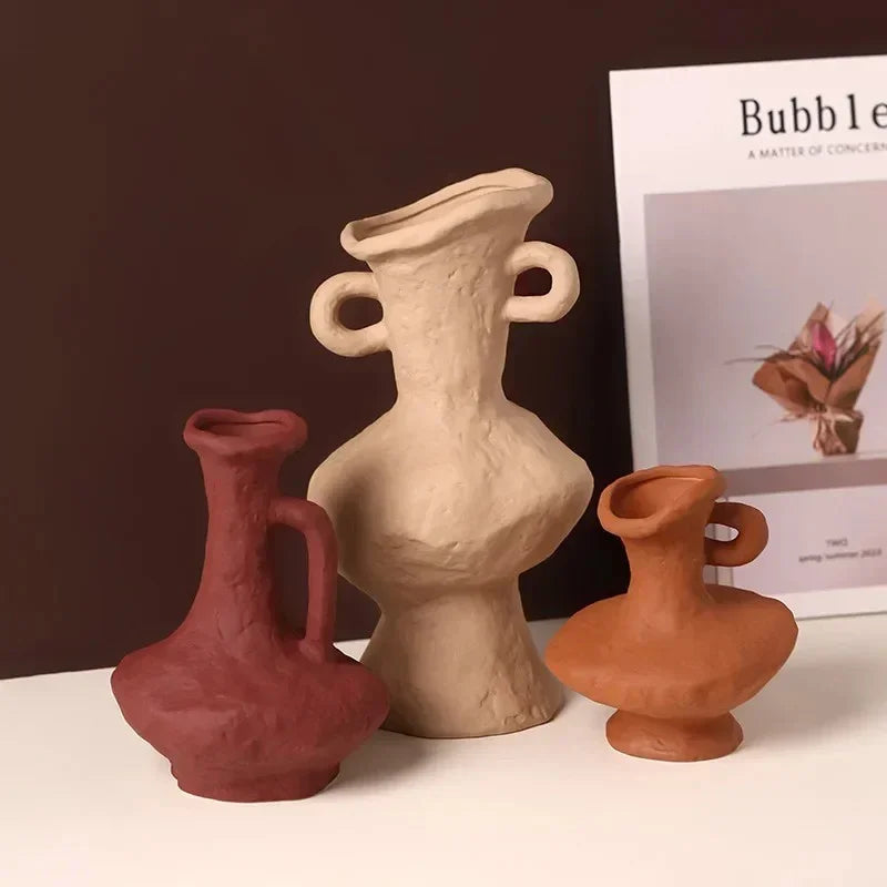 Textured Ceramic Vase for Home Decor – Minimalist Art Design
