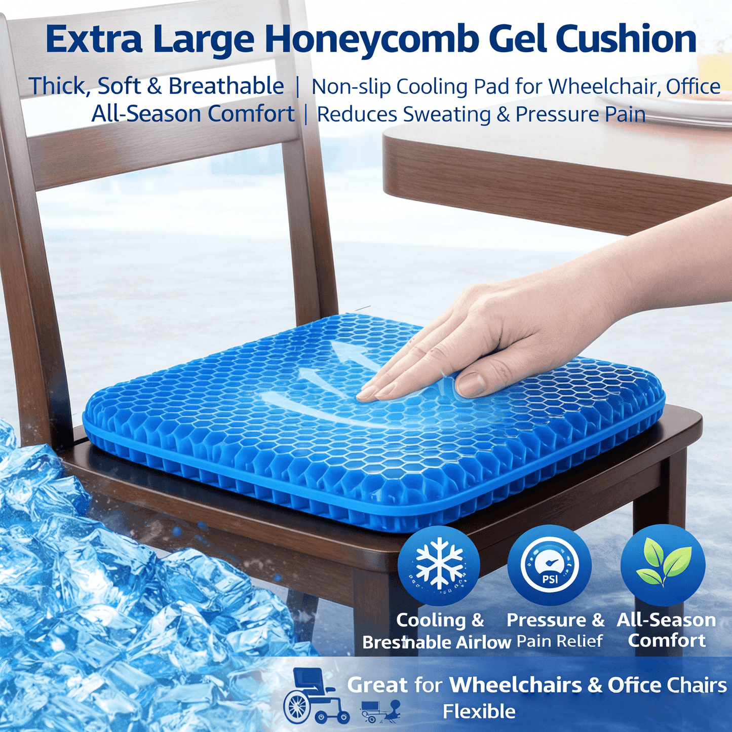 Cooling Seat Cushion – Extra Large for Enhanced Comfort