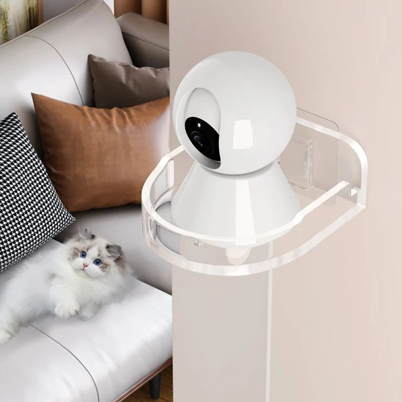 Adjustable Heavy-Duty Camera Wall Mount - Drill-Free Installation, Waterproof and Clear