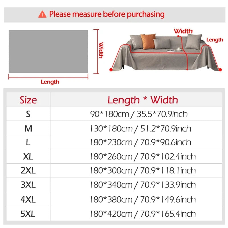 Waterproof Sofa Blanket | Versatile Cover & Scratch Protection | Solid Color & Easy Care