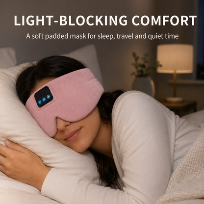 Wireless Music Eye Mask with HD Audio, Silk Fabric, Bluetooth & 12h Battery