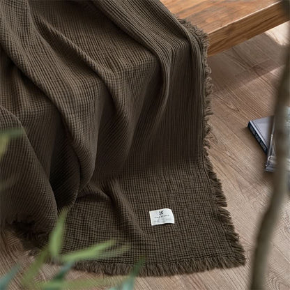 Chic Fringe Throw Blanket for Sophisticated Home Comfort