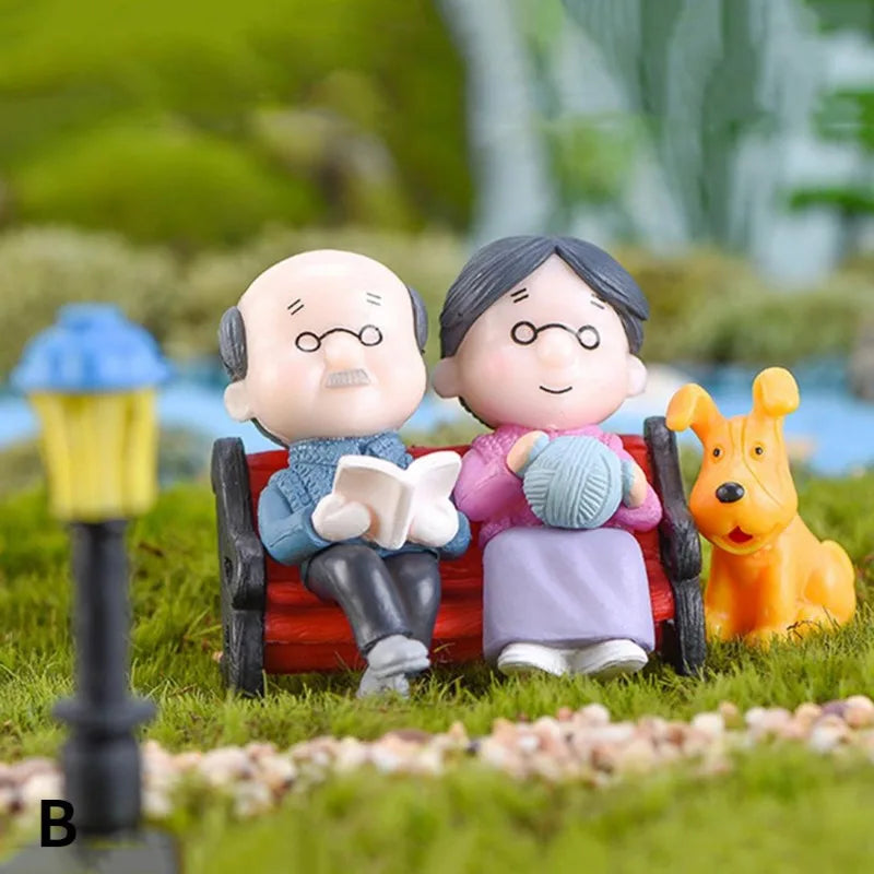 Miniature Garden and Home Accessories Set - Grandma and Grandpa Duo
