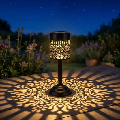 Metal Solar Table Lamp for Cozy Evening Lighting