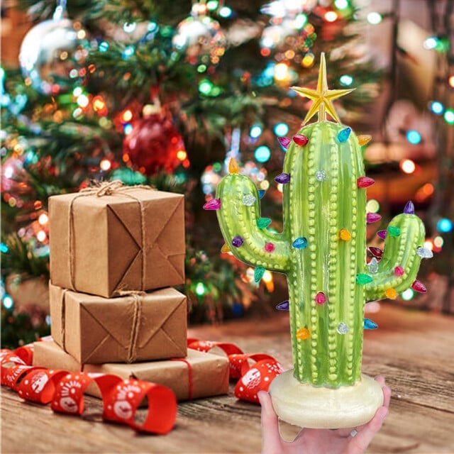 Vintage Luminous Cactus for Christmas Decor