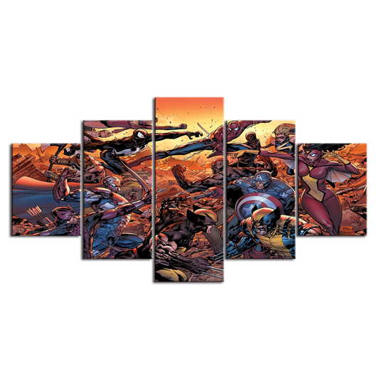 Epic Multi-Panel Battle Scene Canvas Art for Your Home