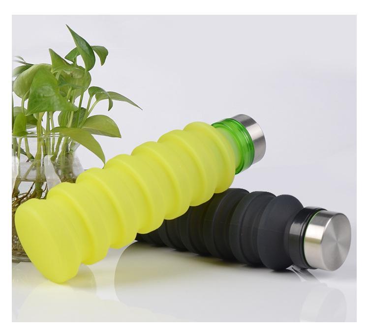 Collapsible Silicone Water Bottle - Aqua Color