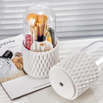 360-Degree Rotating Makeup Brush Organizer