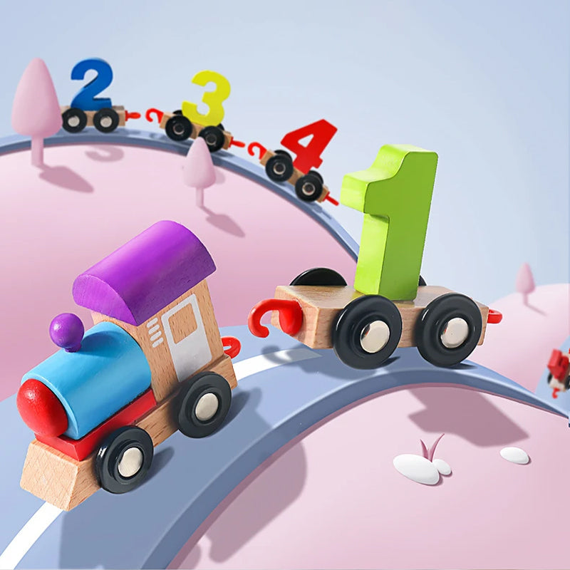 Magnetic Number Train Puzzle Toy Set for Learning Fun