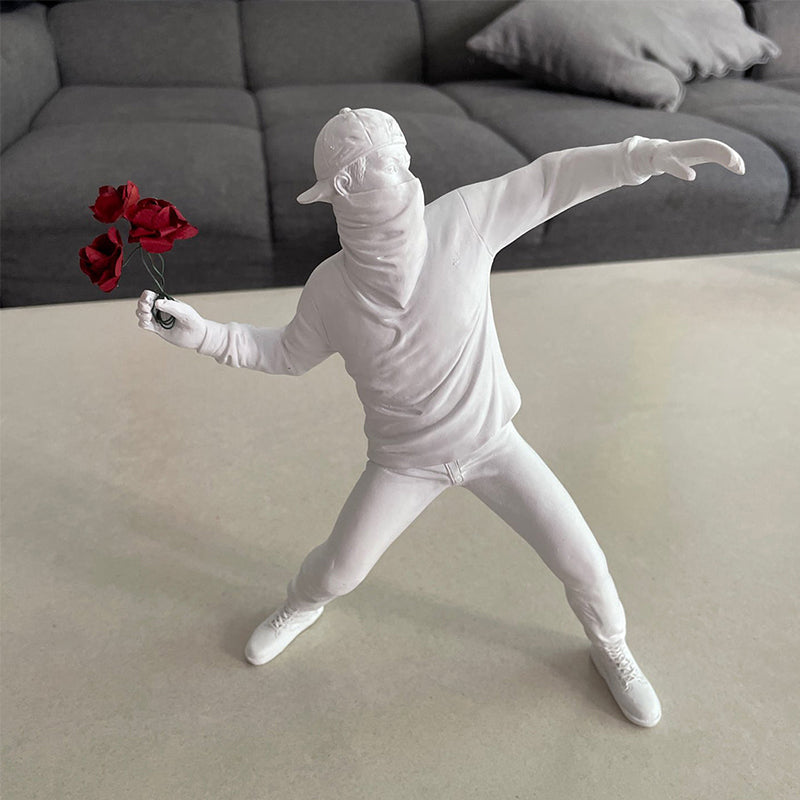 Flower Rioter Sculpture by Banksy | Decorative Art Piece