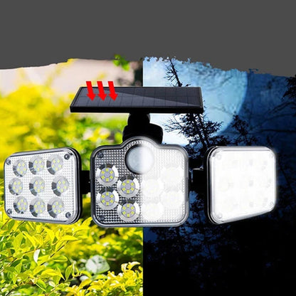 Triple-Head Solar-Powered LED Wall Light
