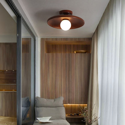 Nordic Style Round Ceiling Lamp - Minimalist Fixture for Hallway & Living Room