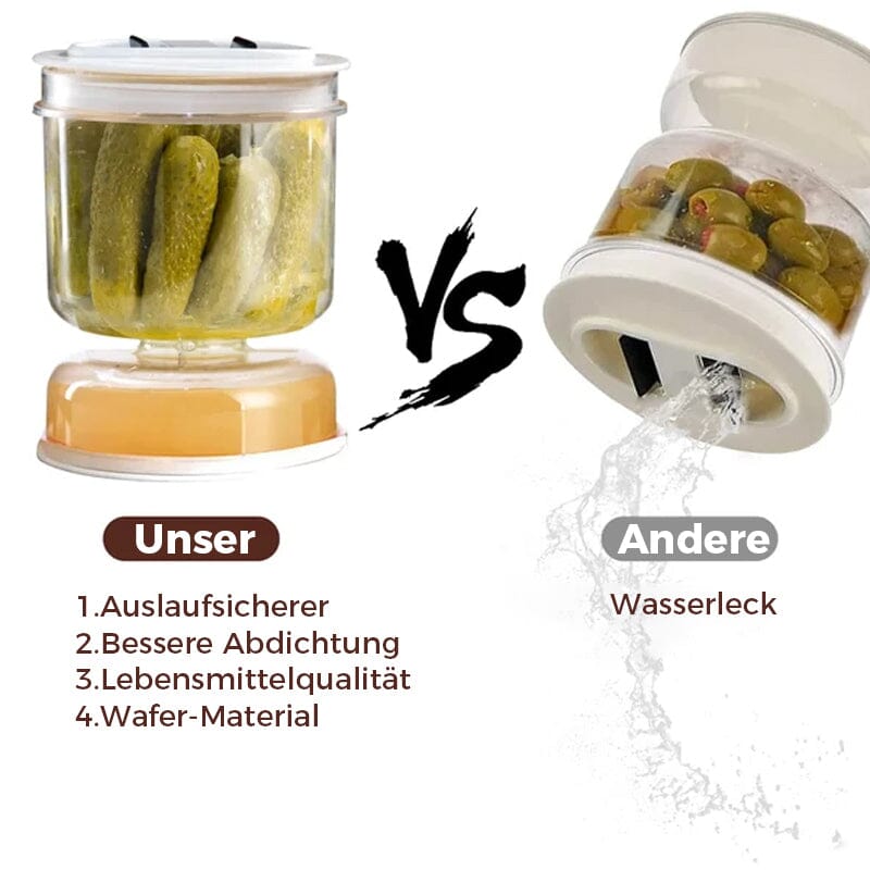 Pickle and Olive Jar Container with Strainer