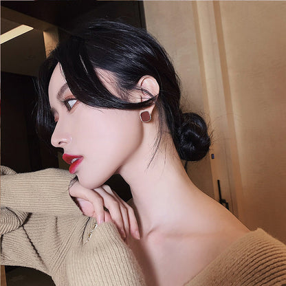 Chic Burgundy Square Drop Earrings for Every Occasion